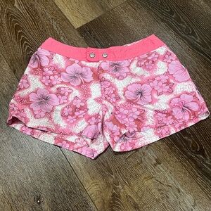 Roxy beach shorts Floral Pink size 5/6